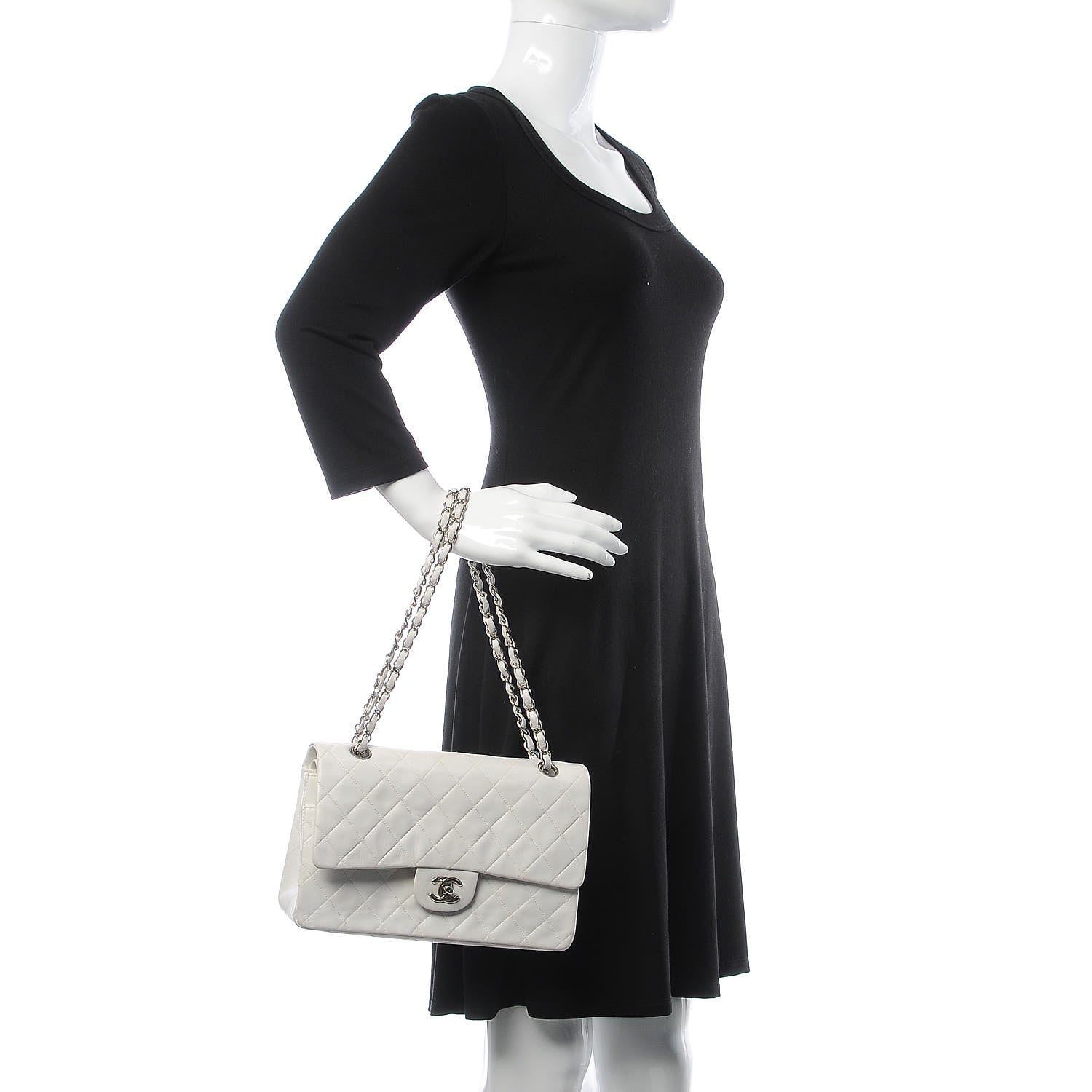 Chanel Lambskin Quilted Medium Double Flap White 2 of 16
