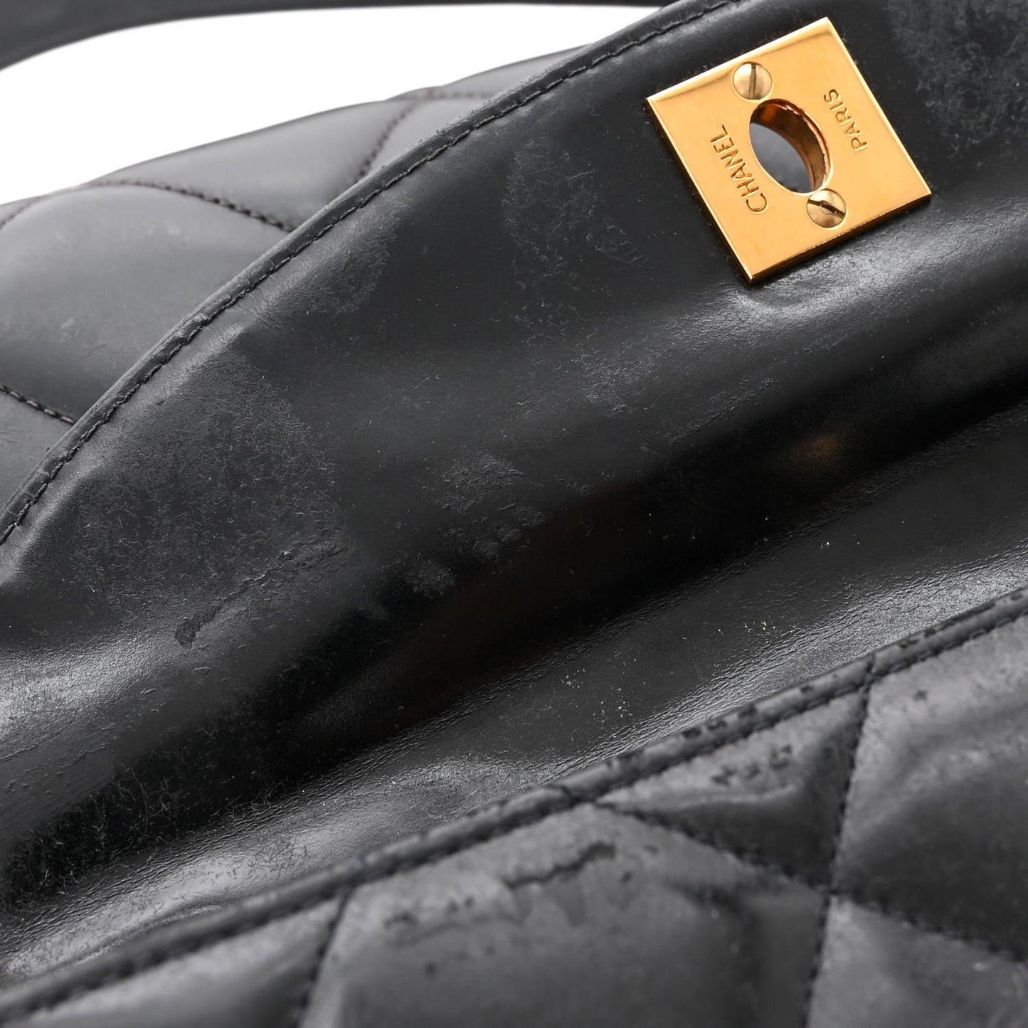 Lambskin Quilted Double Pocket Shoulder Bag Black