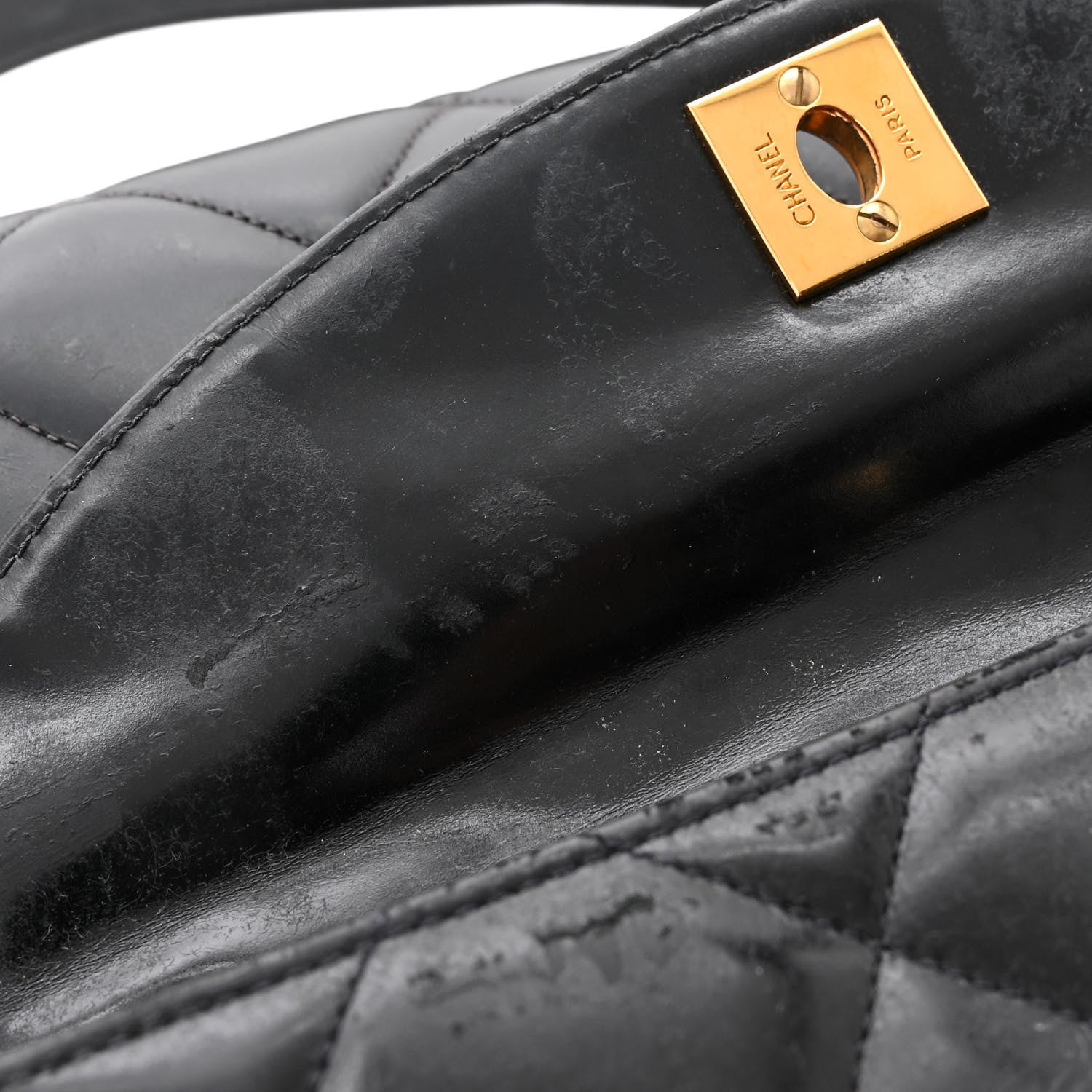 Chanel Lambskin Quilted Double Pocket Shoulder Bag Black 13 of 14