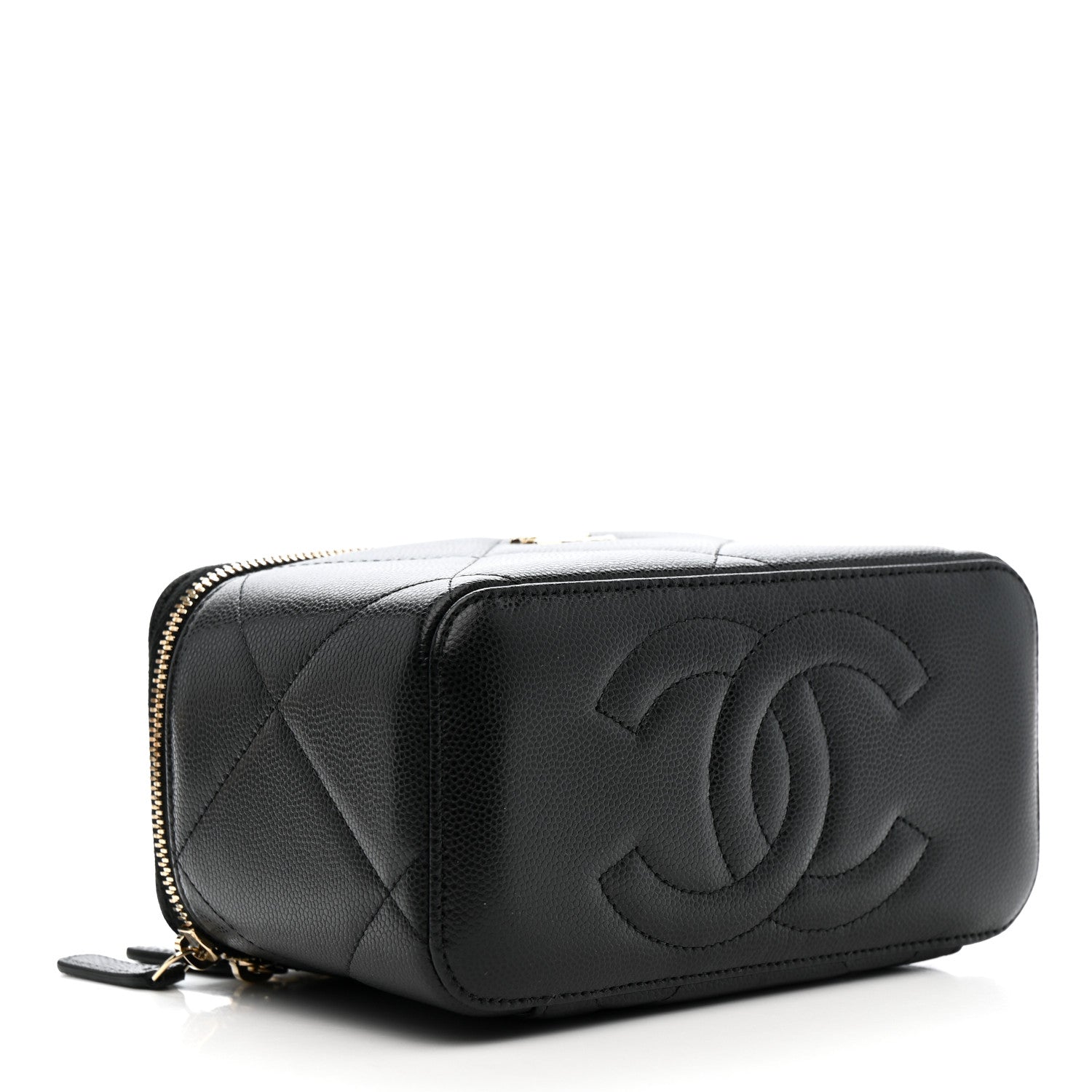 Chanel Caviar Quilted Top Handle Long Vanity Black 4 of 12