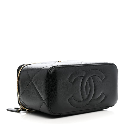 Chanel Caviar Quilted Top Handle Long Vanity Black 4 of 12