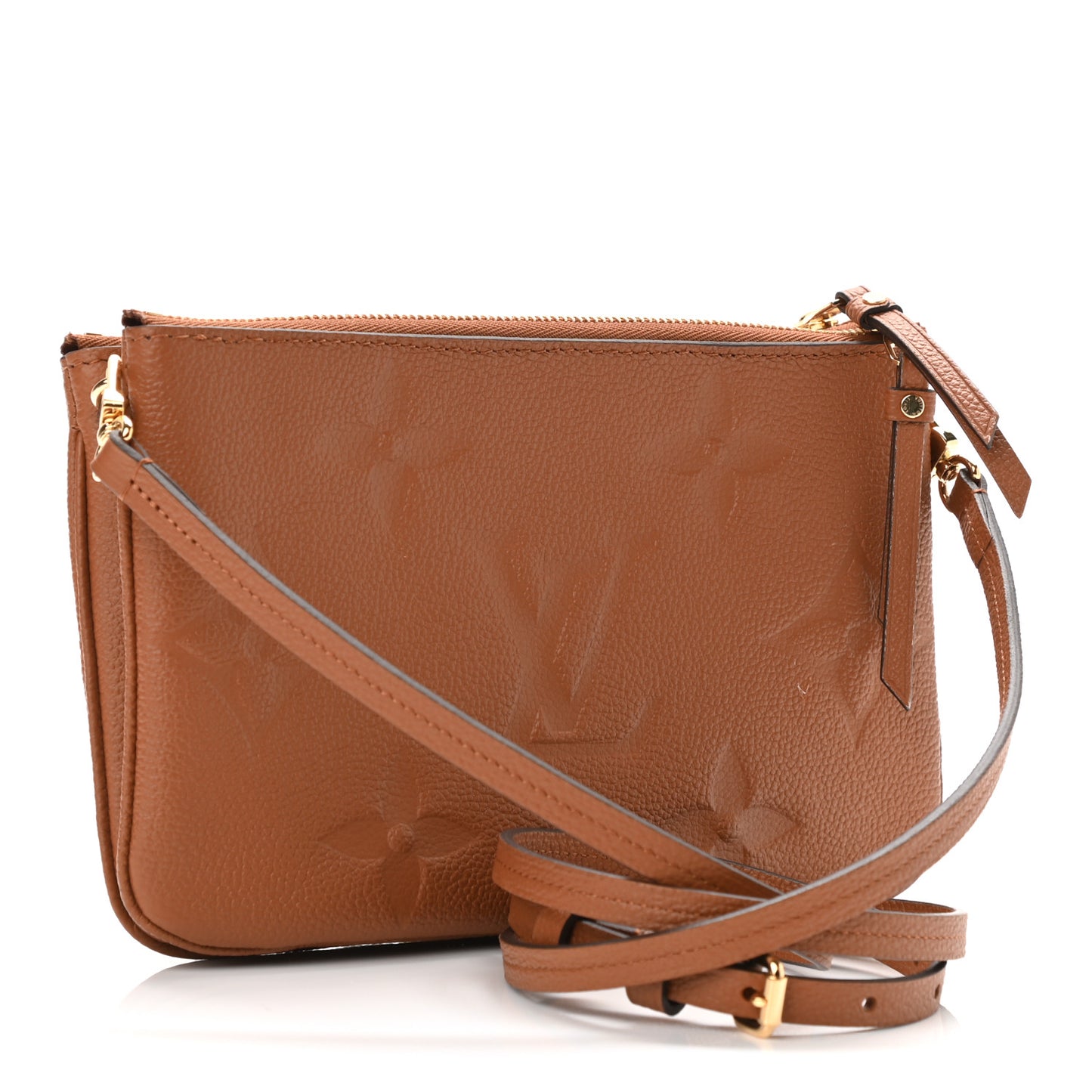 Empreinte Monogram Giant Double Zip Pochette Caramel