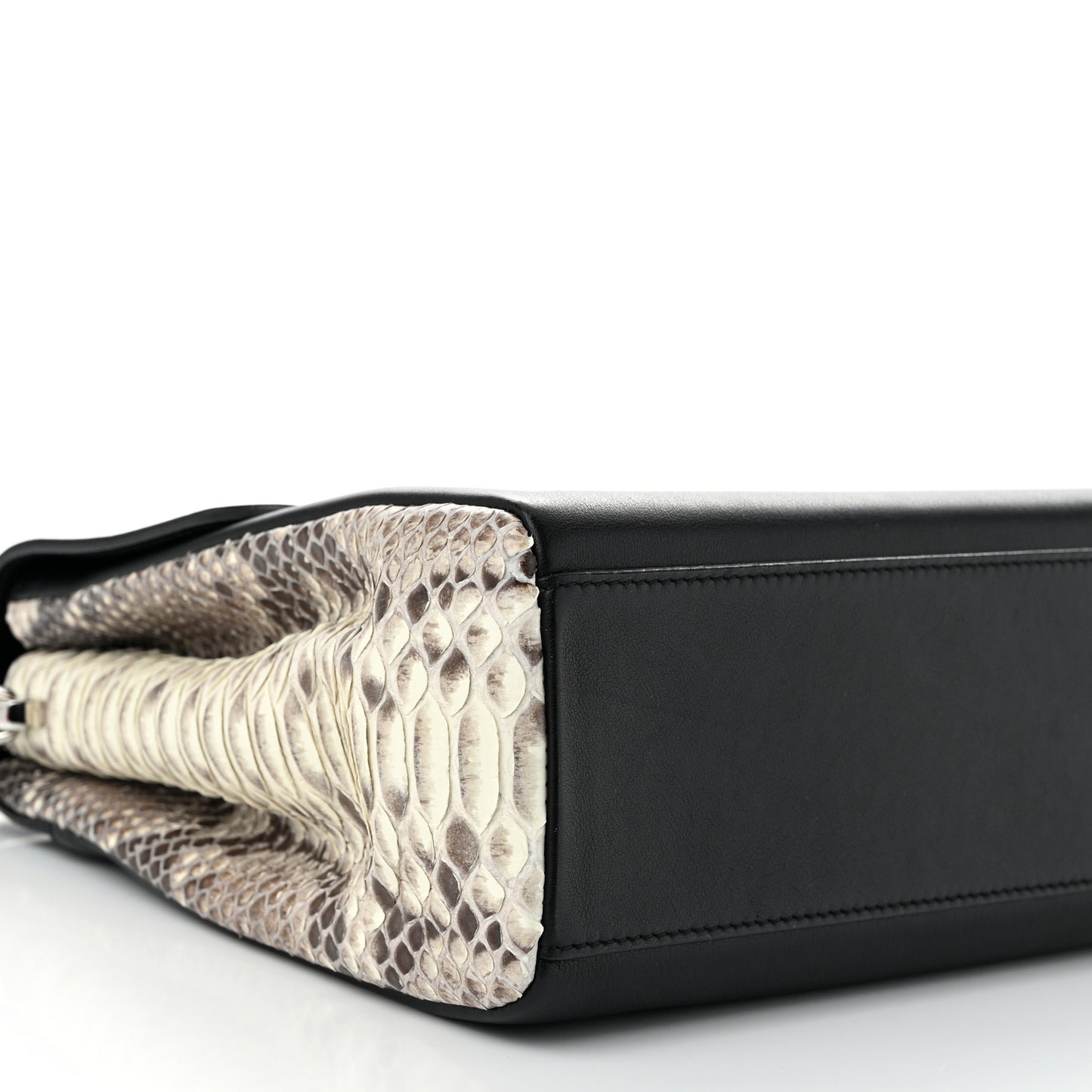 Calfskin Snakeskin Small Diorling Black