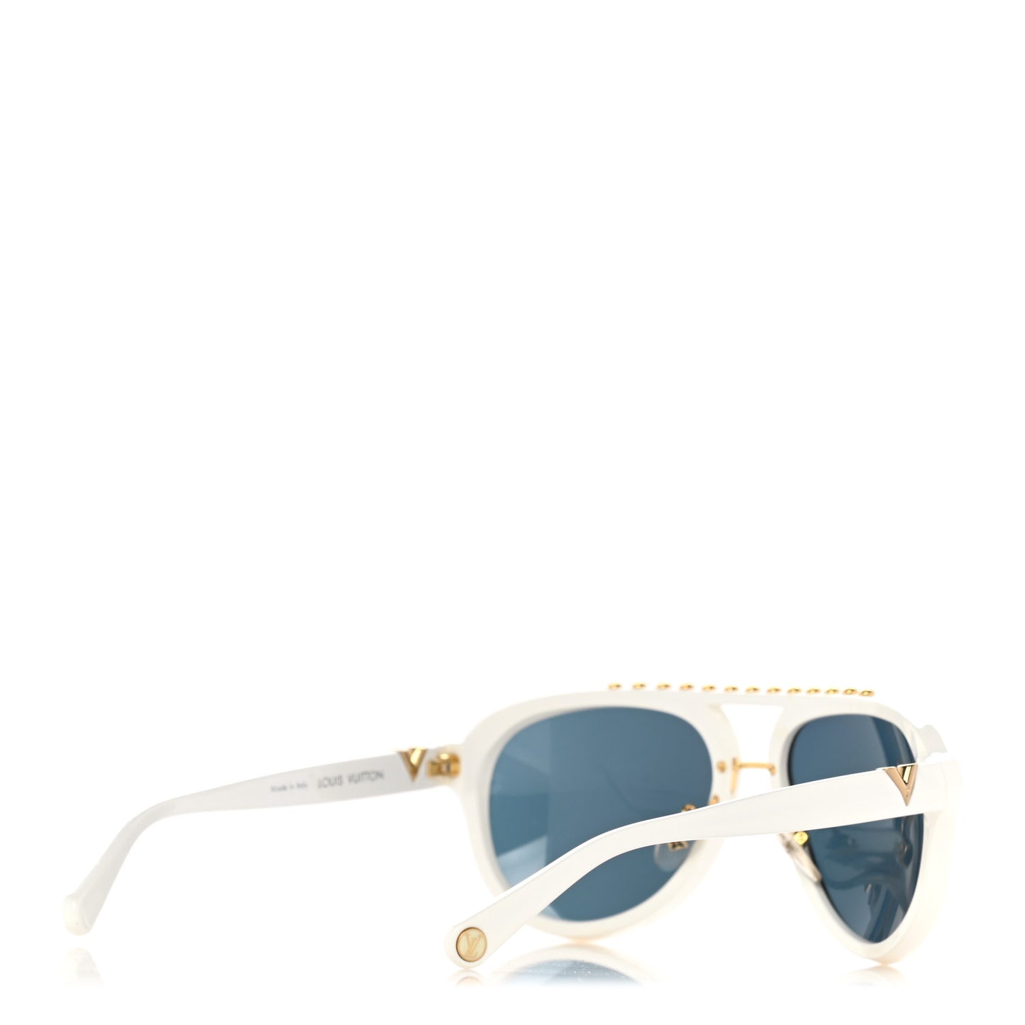 Acetate Aviator Serpico Studded Sunglasses Z2358W White