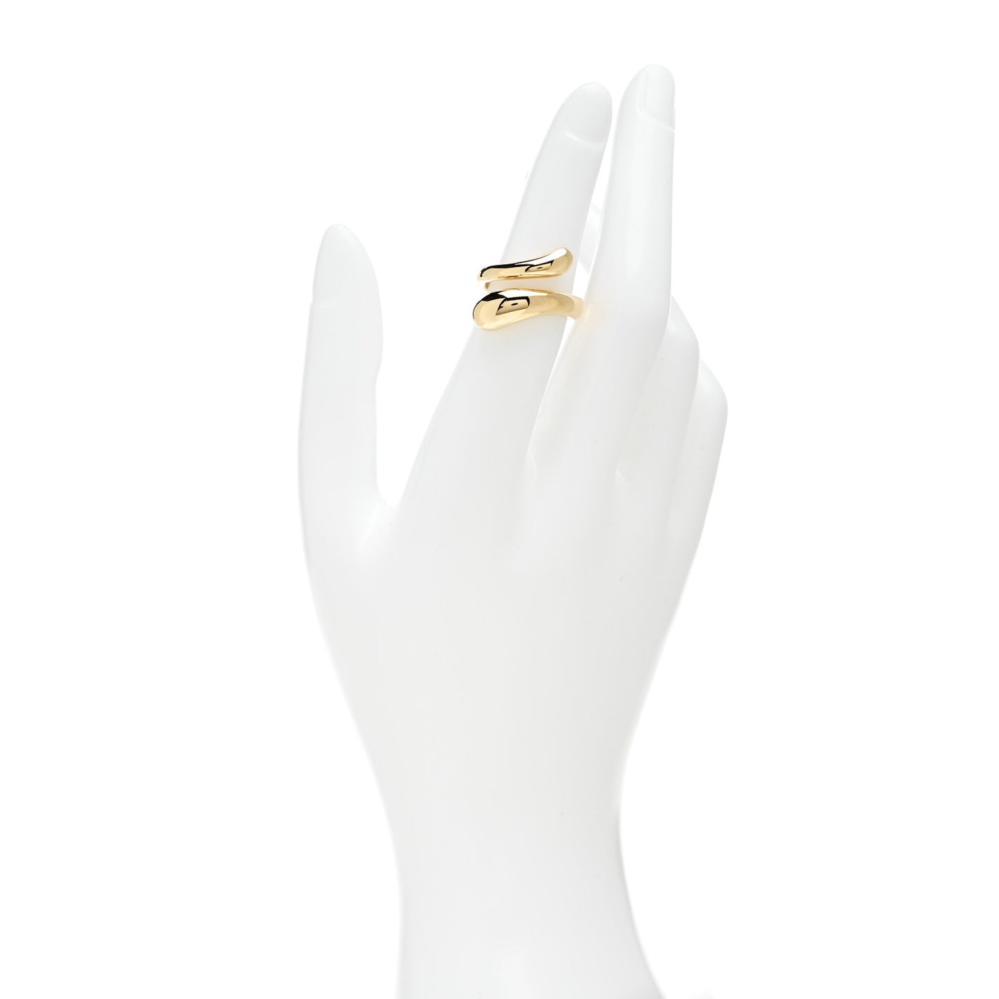 18K Yellow Gold Elsa Peretti Teardrop Bypass Ring 49 5