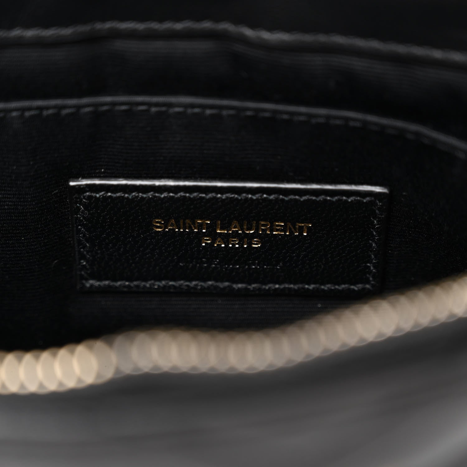 Saint Laurent Calfskin Matelasse Chevron Monogram A5 Wristlet Black 7 of 11