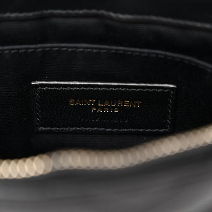 Saint Laurent Calfskin Matelasse Chevron Monogram A5 Wristlet Black 7 of 11