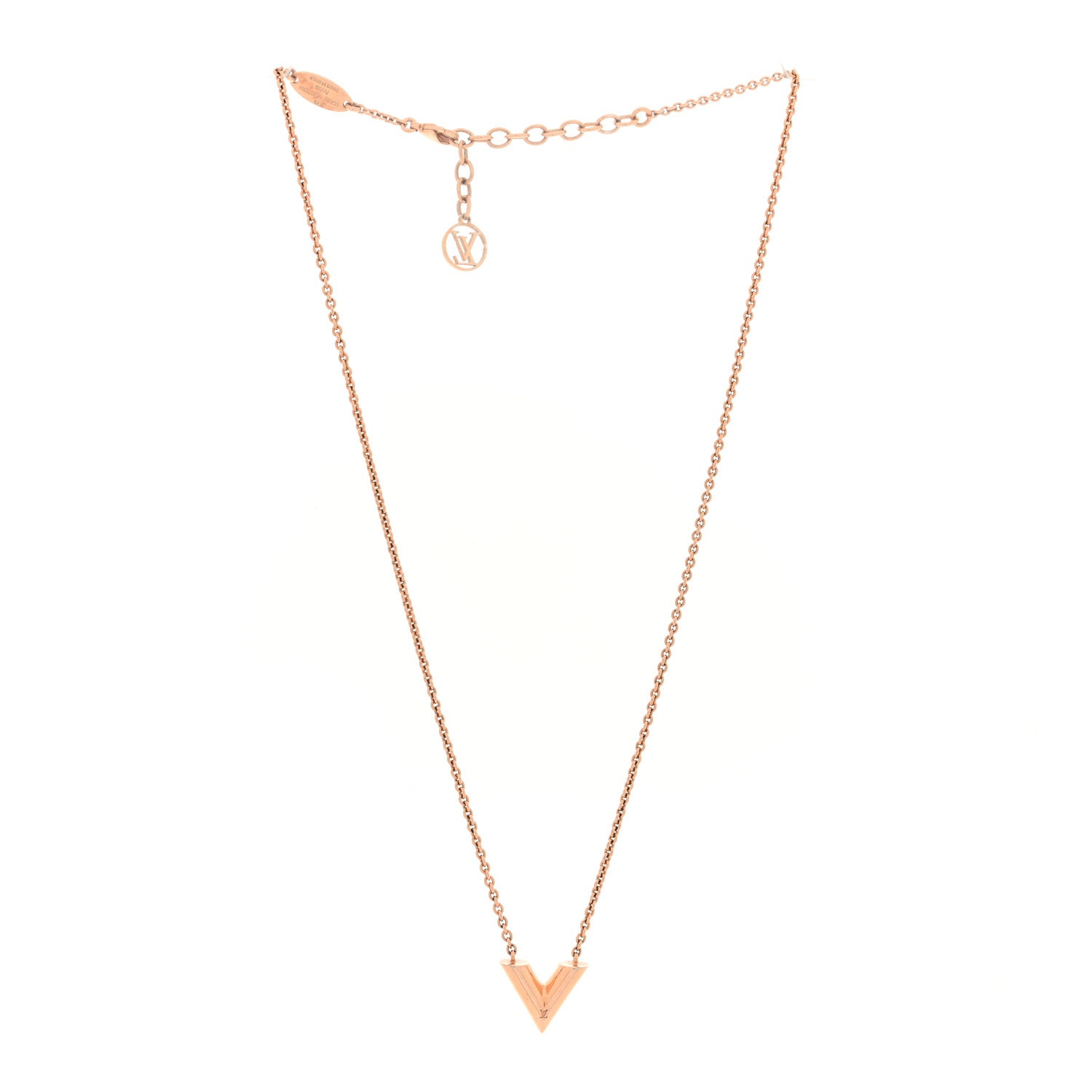 Louis Vuitton Essential V Necklace Rose Gold 3 of 4