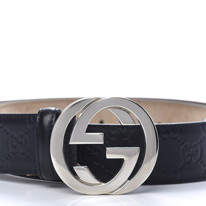 Gucci Guccissima Signature Interlocking G 40mm Belt 95 38 Black 3 of 6