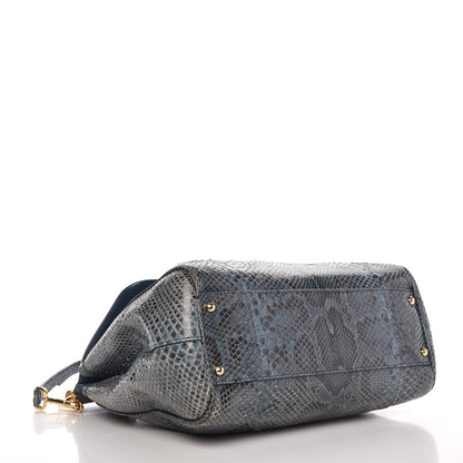 Dolce & Gabbana Python Large Miss Sicily Satchel Blue 5 of 12