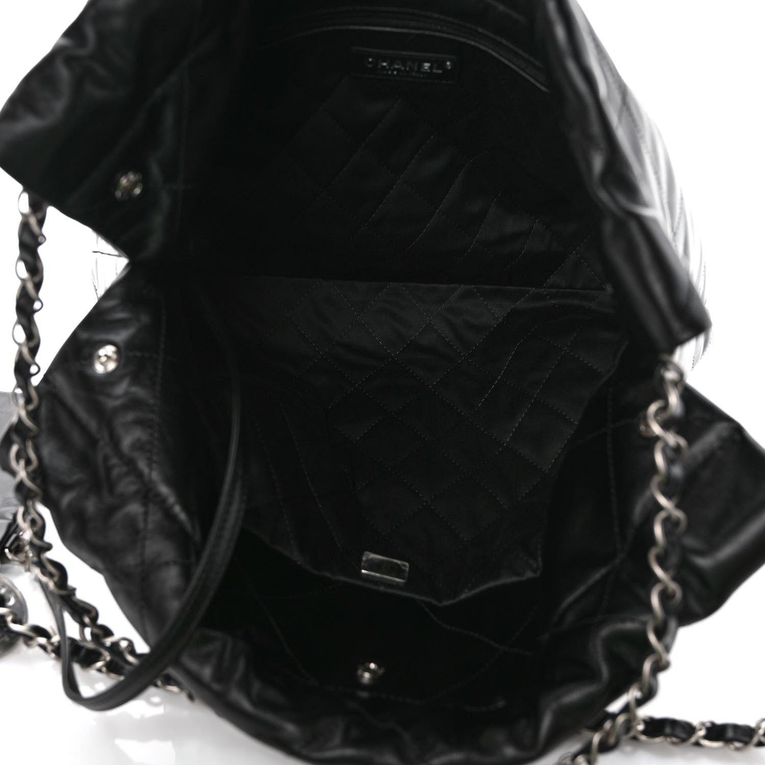 Chanel Shiny Calfskin Quilted Small Chanel 22 Black 5 of 9
