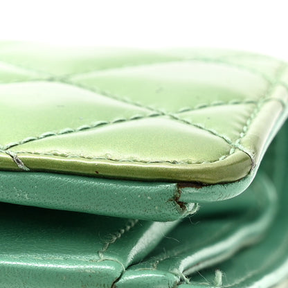 Chanel Patent Quilted Yen Wallet Turquoise 13 of 14