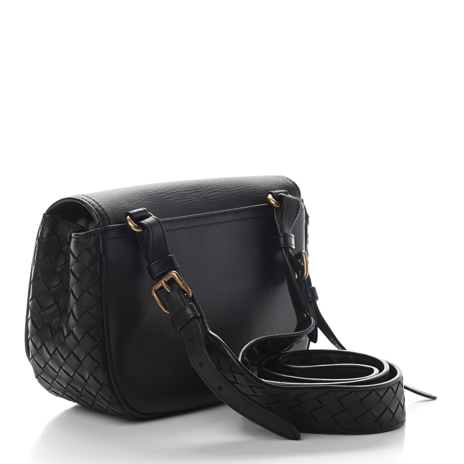 Bottega Veneta Nappa Intrecciato BV Luna Shoulder Bag Black 3 of 9