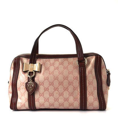 Gucci Crystal Monogram Duchessa Boston Bag Pink 1 of 6
