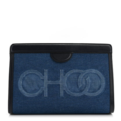 Jimmy Choo Denim Choo Pouch Clutch Blue 1 of 11