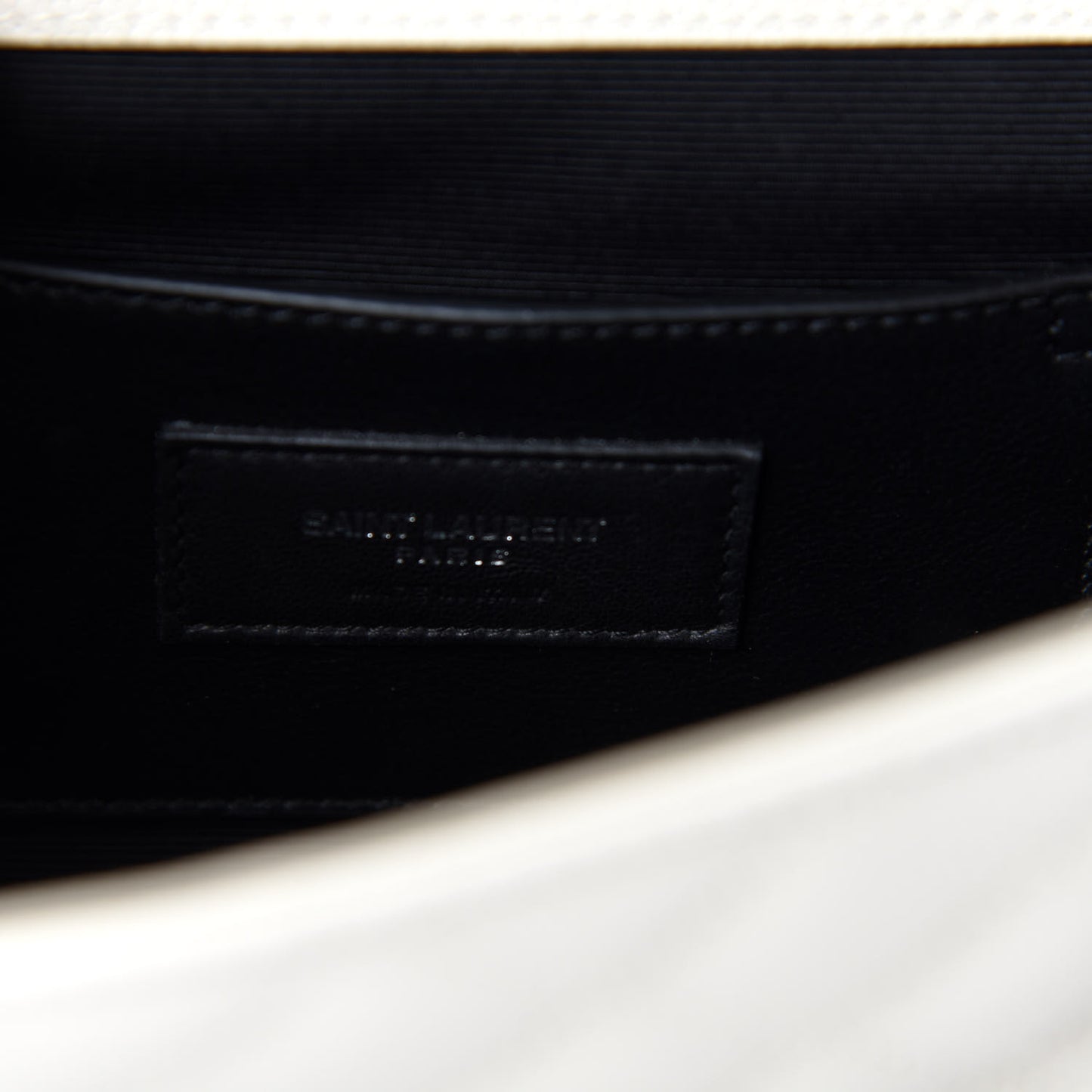 Grain De Poudre Textured Mixed Matelasse Triquilt Small Monogram Satchel Optical White