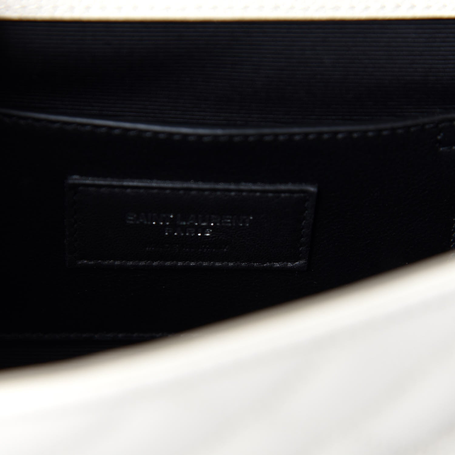 Saint Laurent Grain De Poudre Textured Mixed Matelasse Triquilt Small Monogram Satchel Optical White 8 of 12