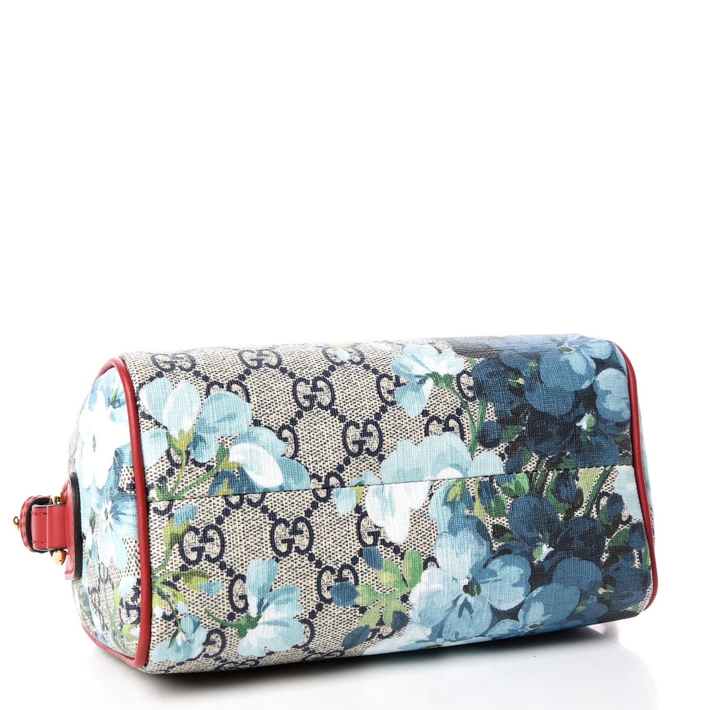 GG Supreme Monogram Blooms Mini Boston Navy Blue Hibiscus