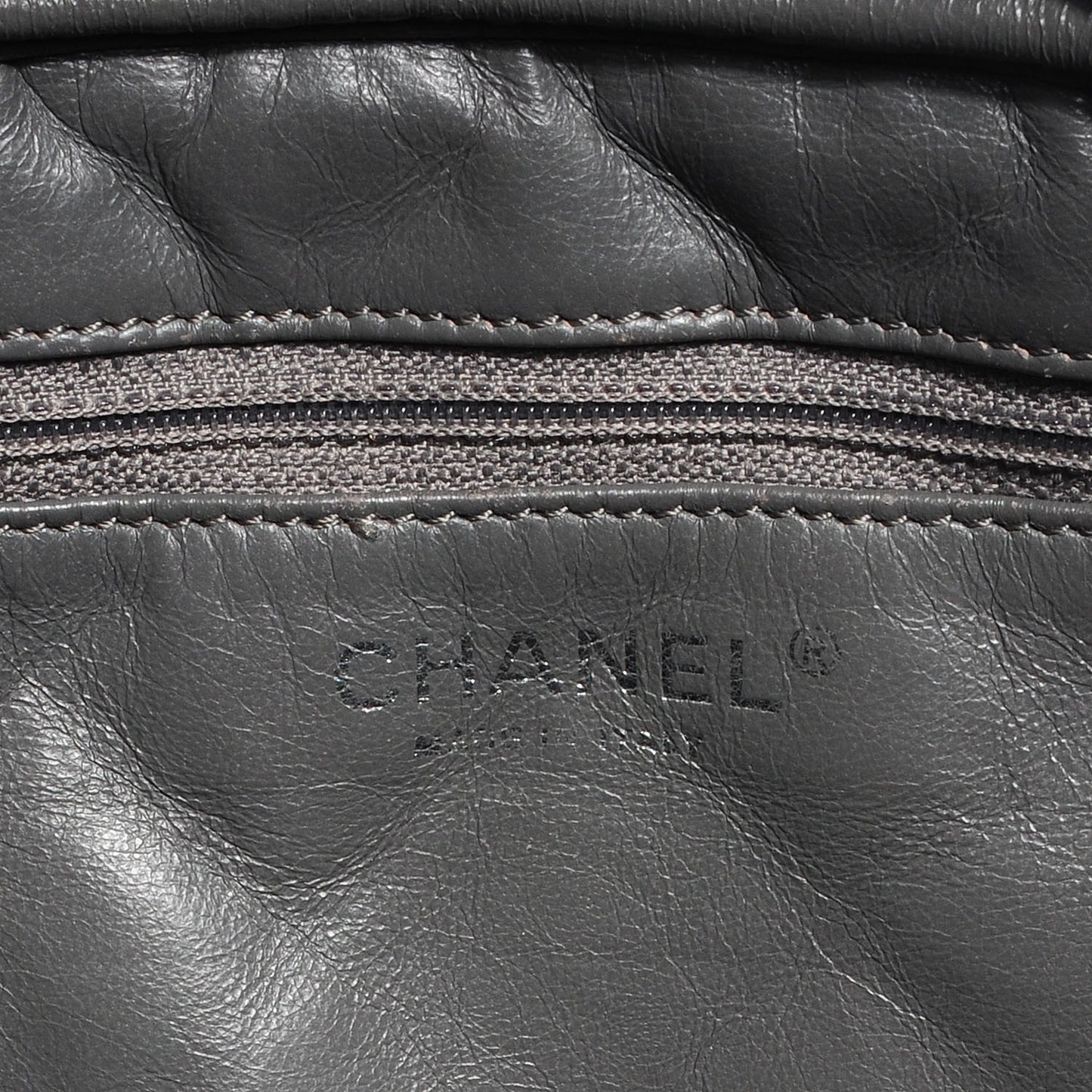 Aged Calfskin Quilted Large Reissue Camera Case Grey