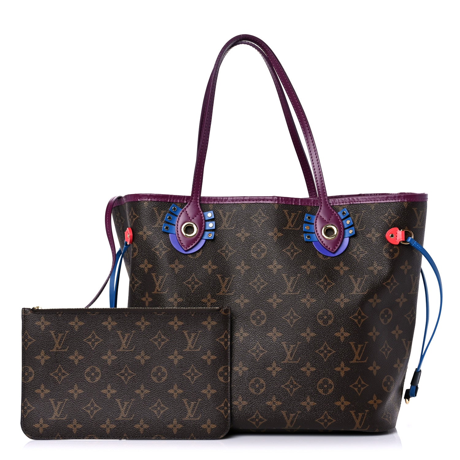 Louis Vuitton Monogram Totem Neverfull MM Magenta 1 of 16