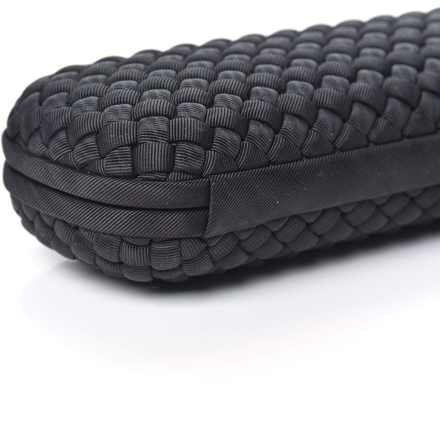 Silk Faille Intrecciato Knot Clutch Black