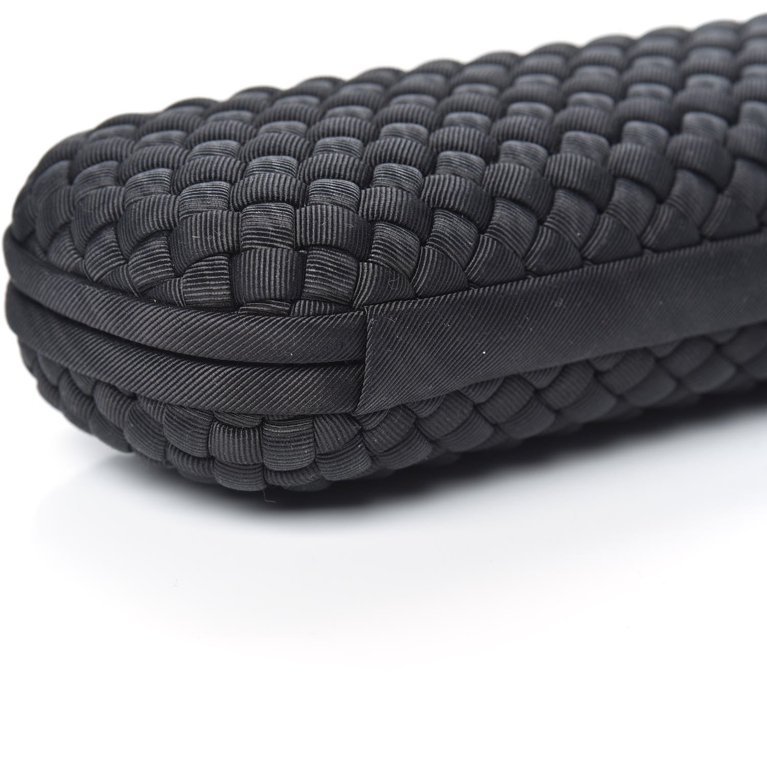 Bottega Veneta Silk Faille Intrecciato Knot Clutch Black 7 of 8