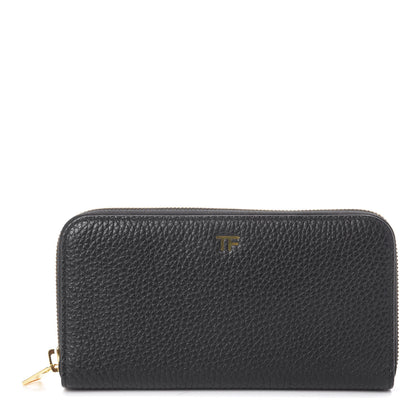 Tom Ford Grained Calfskin TF Zip Around Wallet Black 1 of 5