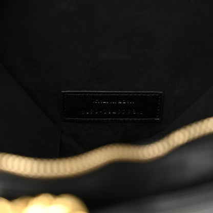 Saint Laurent Lambskin Matelasse Chevron Monogram Small Love Heart Chain Bag Black 6 of 11