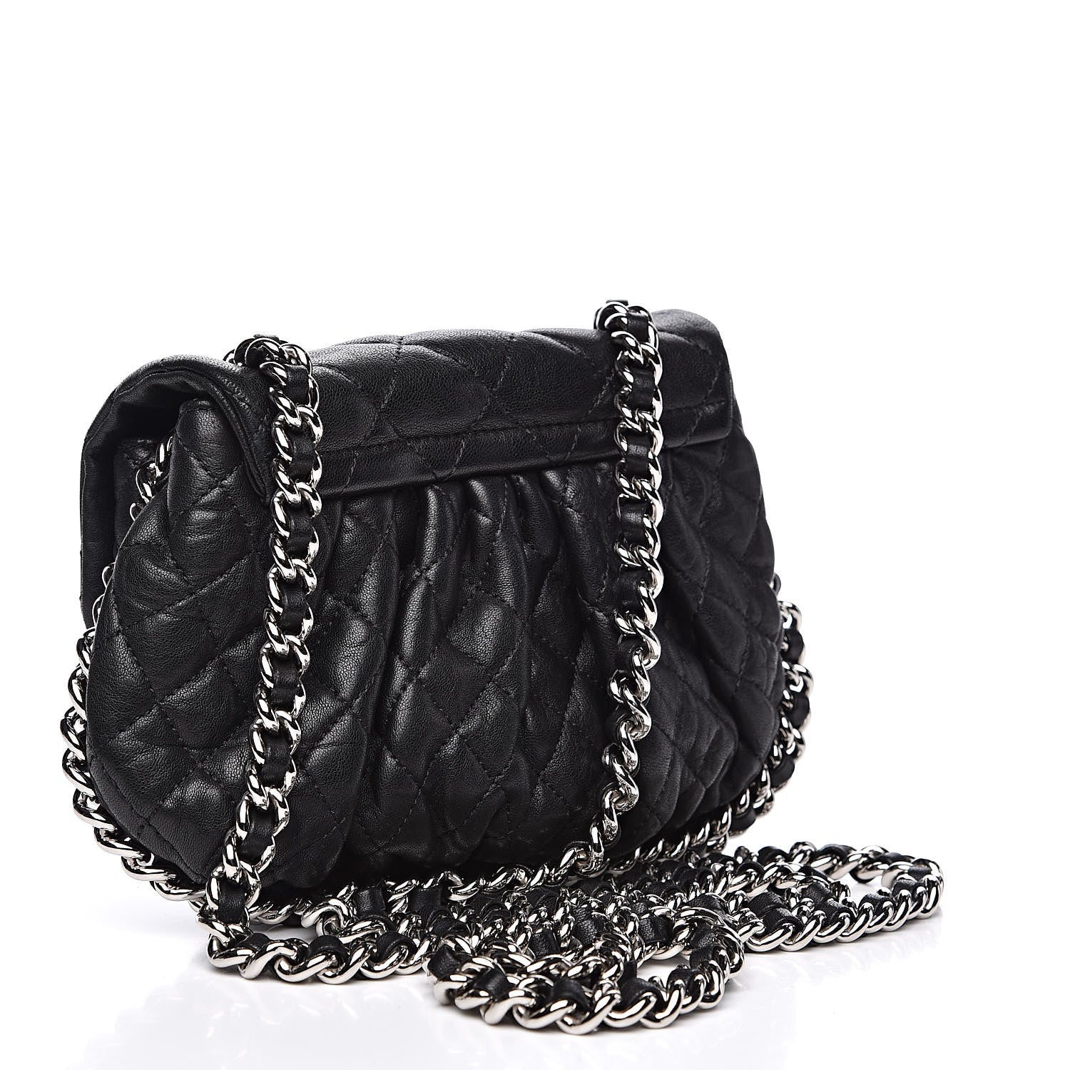 Chanel Washed Lambskin Quilted Mini Chain Around Flap Black 3 of 12