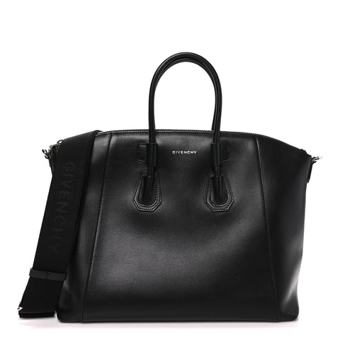 Box Calfskin Small Antigona Sport Top Handle Bag Black