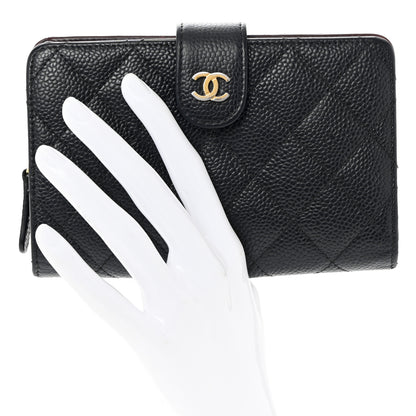 Chanel Caviar Quilted CC French Wallet Black 2 of 13