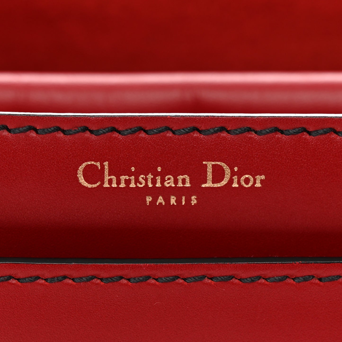 Calfskin J'Adior Chain Flap Bag Red