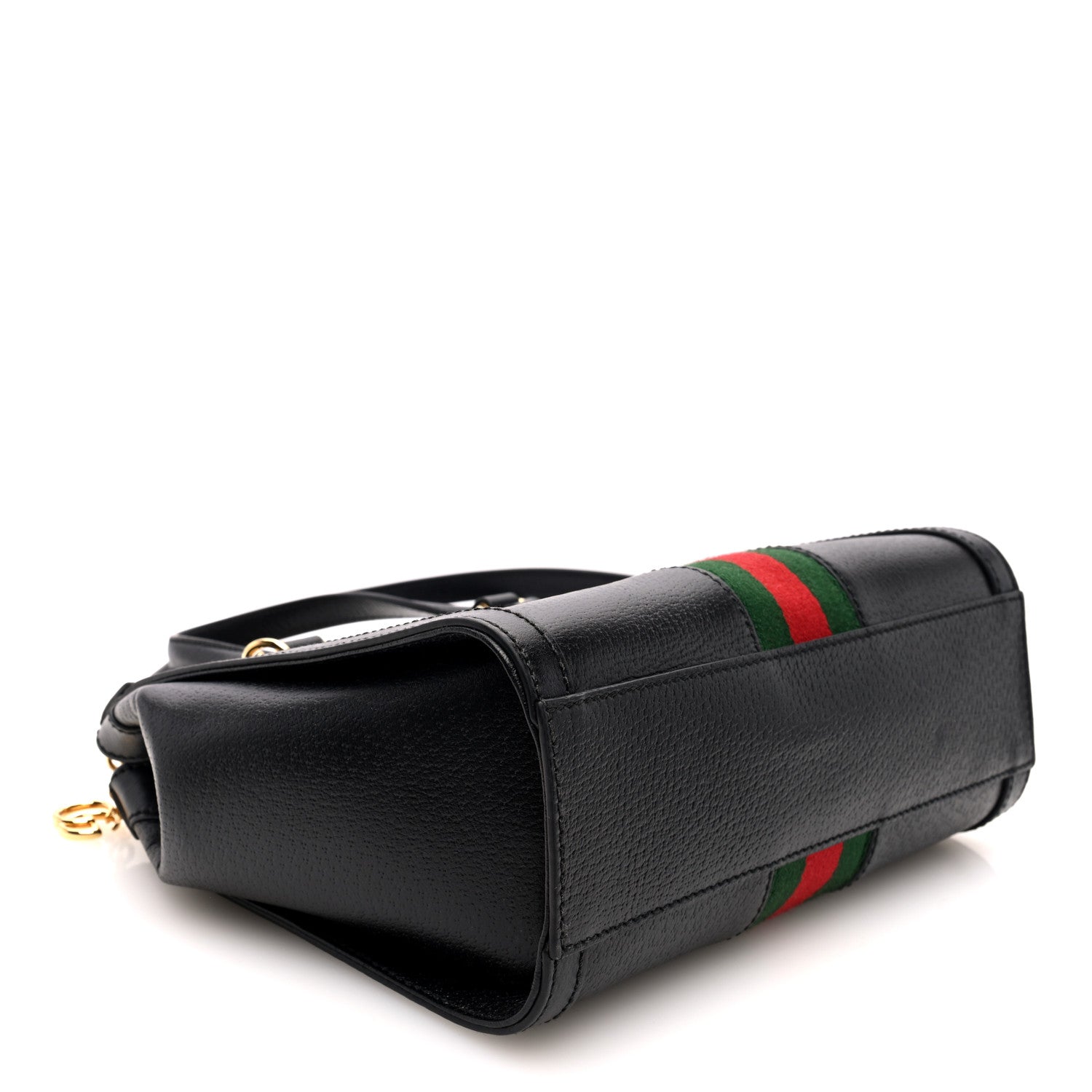 Gucci Textured Calfskin Web Small Ophidia Tote Bag Black 4 of 9