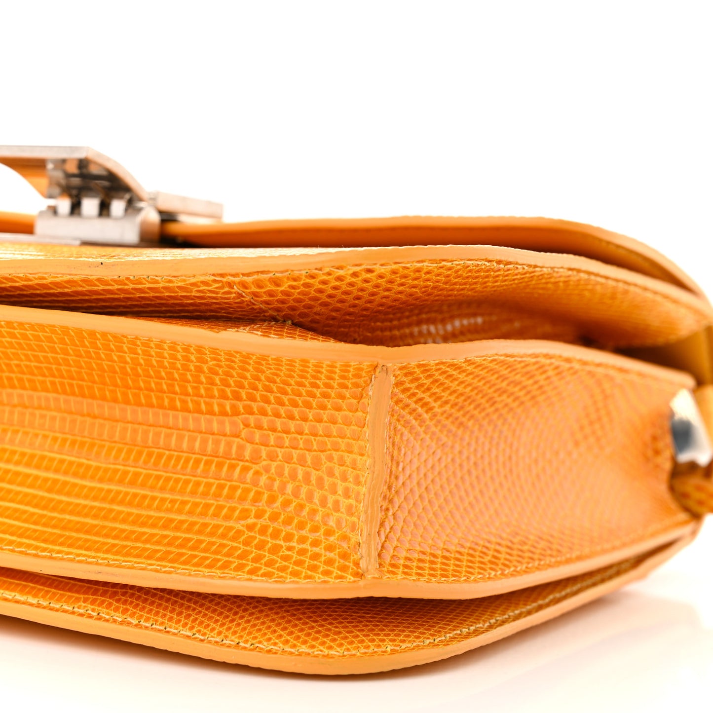 Lizard Medium Classic Box Flap Bag Imperial