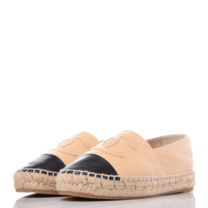 Chanel Lambskin CC Espadrilles 36 Beige Black 3 of 11