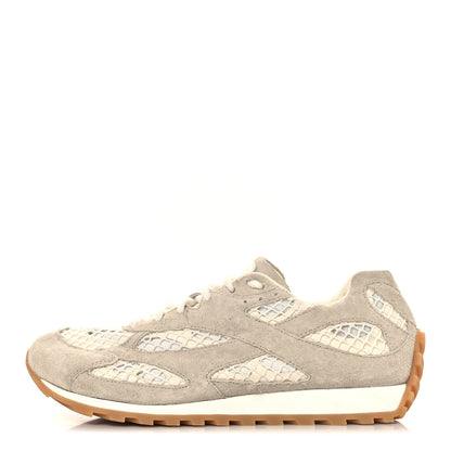Bottega Veneta Calfskin Fishnet Fabric Orbit Sneakers 38 Sea Salt 1 of 7