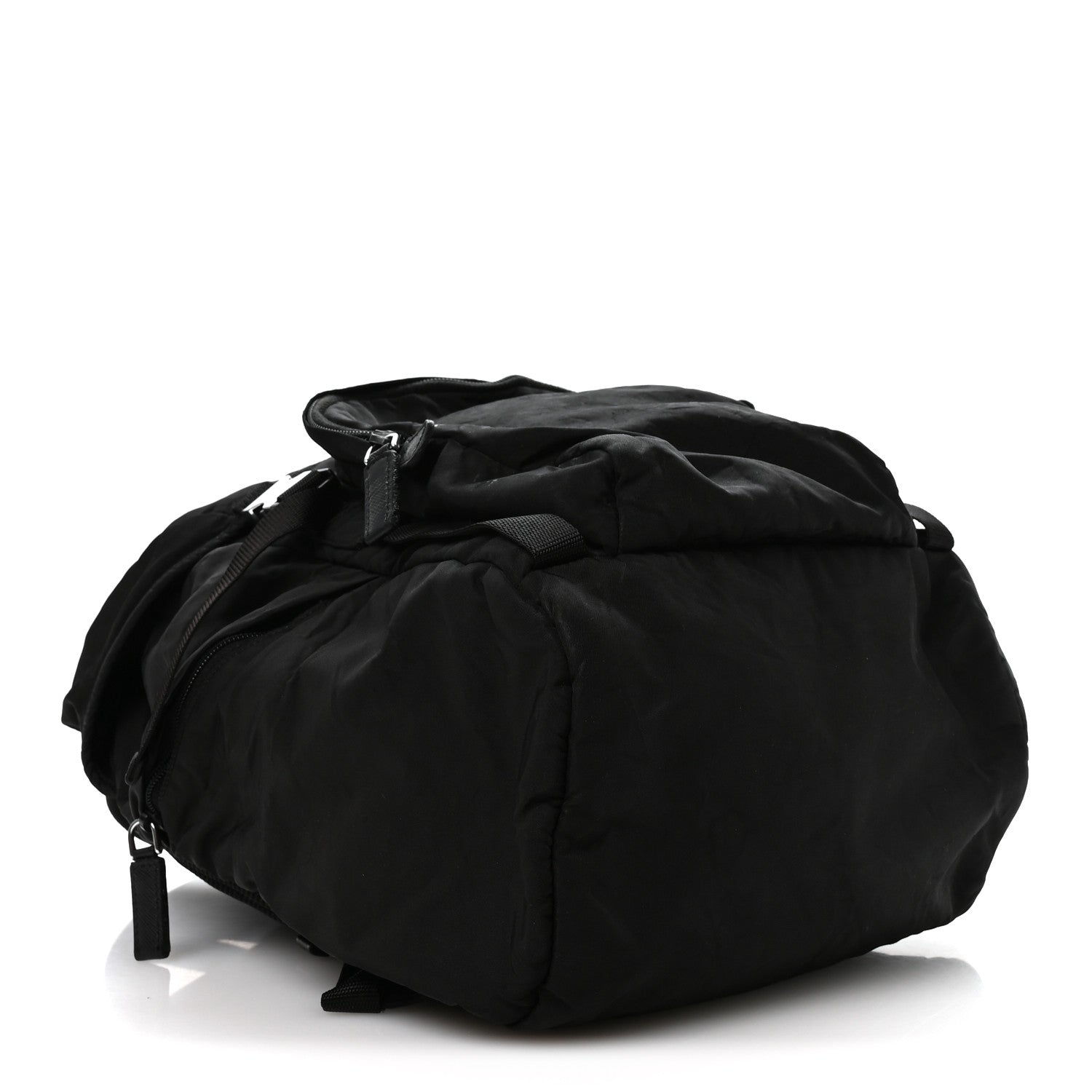 Prada Re-Nylon Saffiano Logo Double Buckle Backpack Black 3 of 11