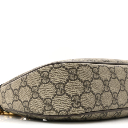 Gucci GG Supreme Monogram Textured Dollar Calfskin Web Small Ophidia GG Handbag Beige Ebony New Acero 9 of 14