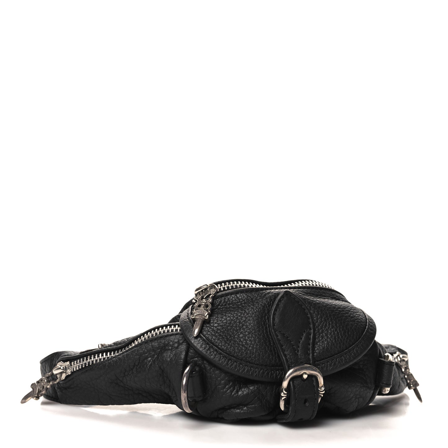 Grained Calfskin Snat Pack Gunslinger Waist Bag Black