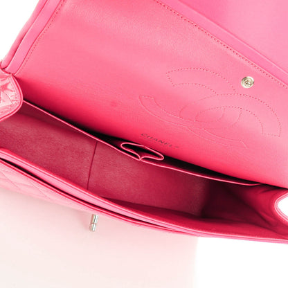 Chanel Patent Maxi Quilted Double Flap Dark Pink 5 of 7