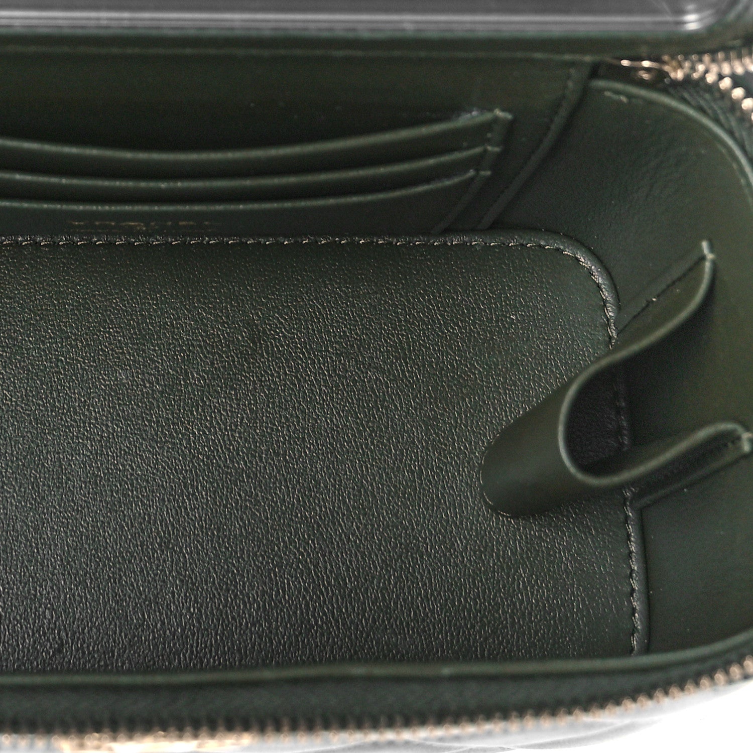 Chanel Lambskin Quilted Pick Me Up Vanity Case Khaki 6 of 10