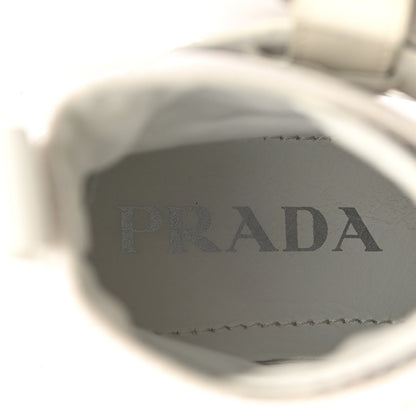 Prada Spazzolato Rois Re-Nylon Metal Triangle Logo Monolith Pouch Pocket 55mm Boots 35 White 7 of 16