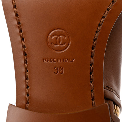 Chanel Calfskin CC Logo Mid Calf Boots 38 Caramel 8 of 10