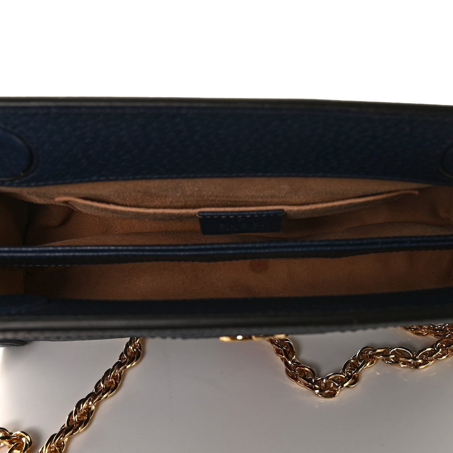 Gucci Textured Calfskin Web Small Ophidia Chain Shoulder Bag Blue Agata 5 of 9