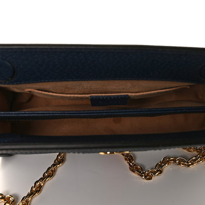 Gucci Textured Calfskin Web Small Ophidia Chain Shoulder Bag Blue Agata 5 of 9