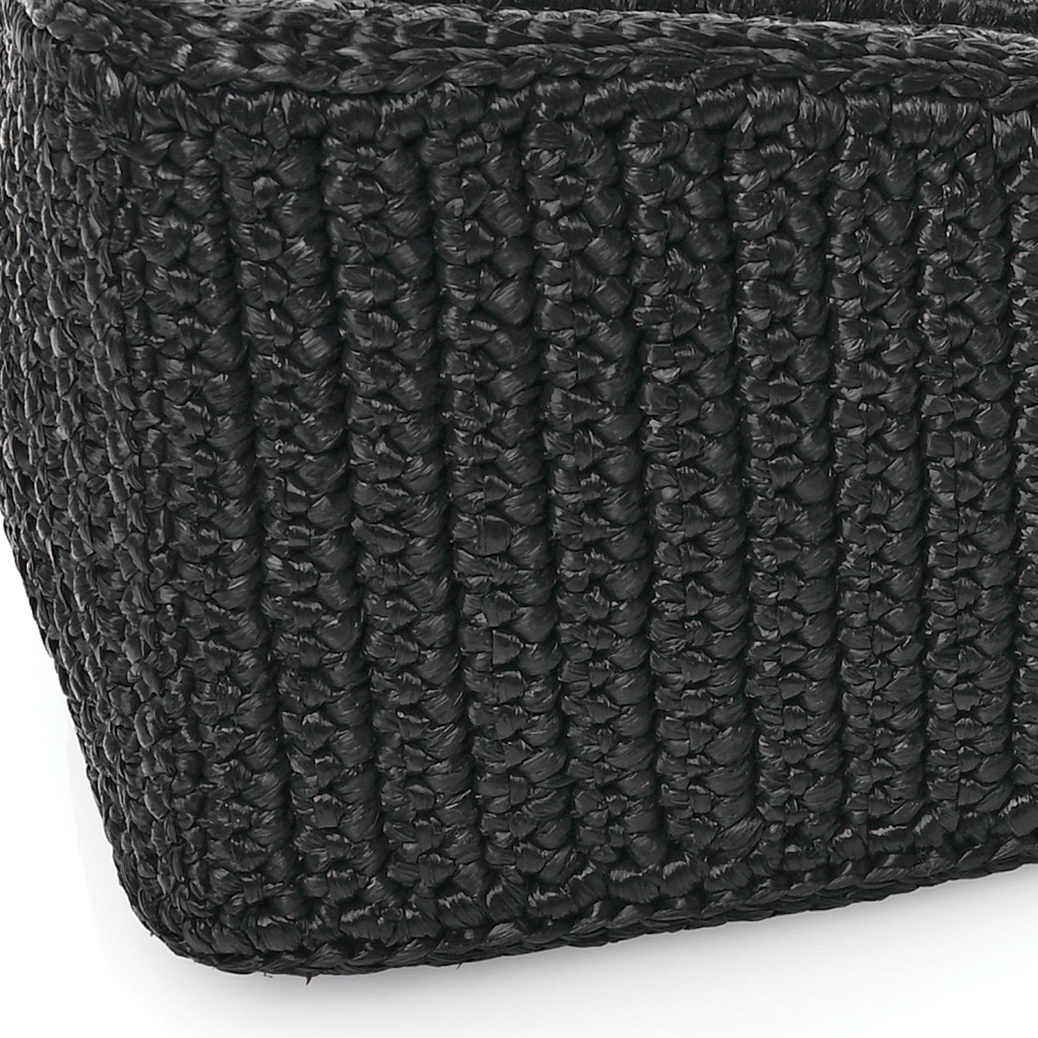 Prada Yarn Raffia Effect Crochet Triangle Shoulder Bag Black 12 of 12