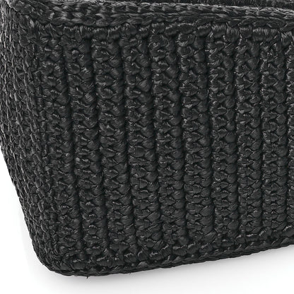 Prada Yarn Raffia Effect Crochet Triangle Shoulder Bag Black 12 of 12