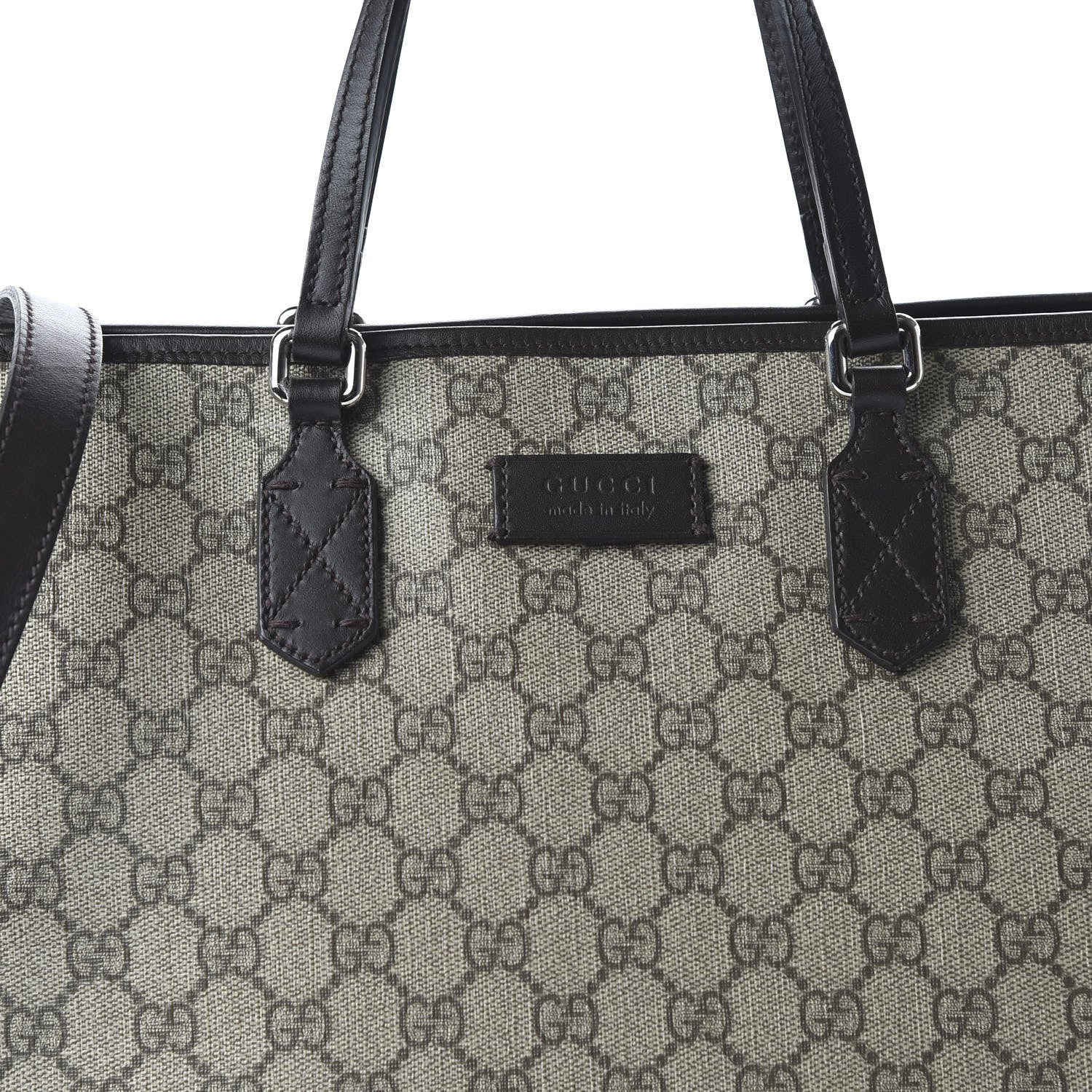 Gucci GG Supreme Monogram Medium Zippered Tote Dark Brown 10 of 10
