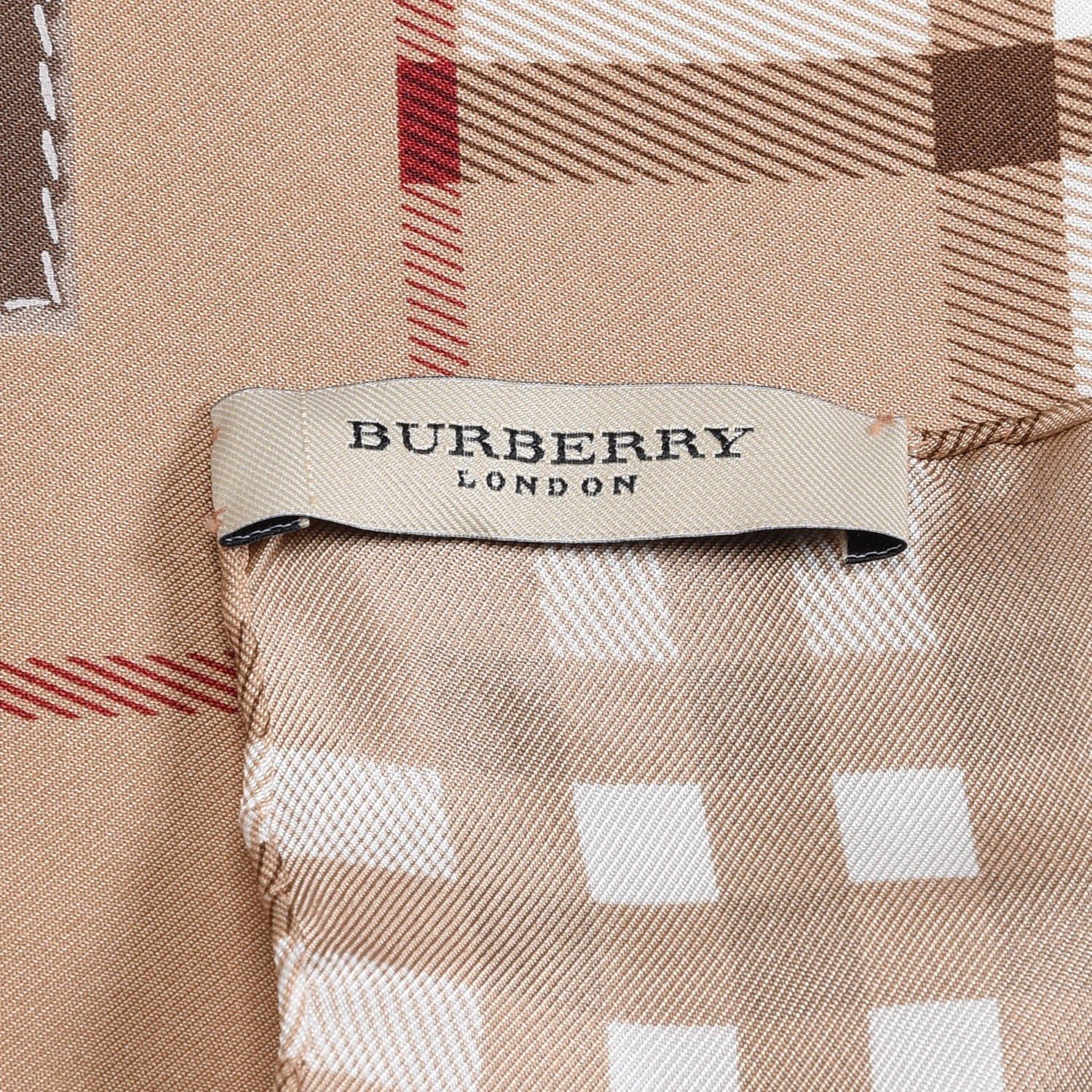 Burberry Silk Haymarket Check Scarf Beige 4 of 5