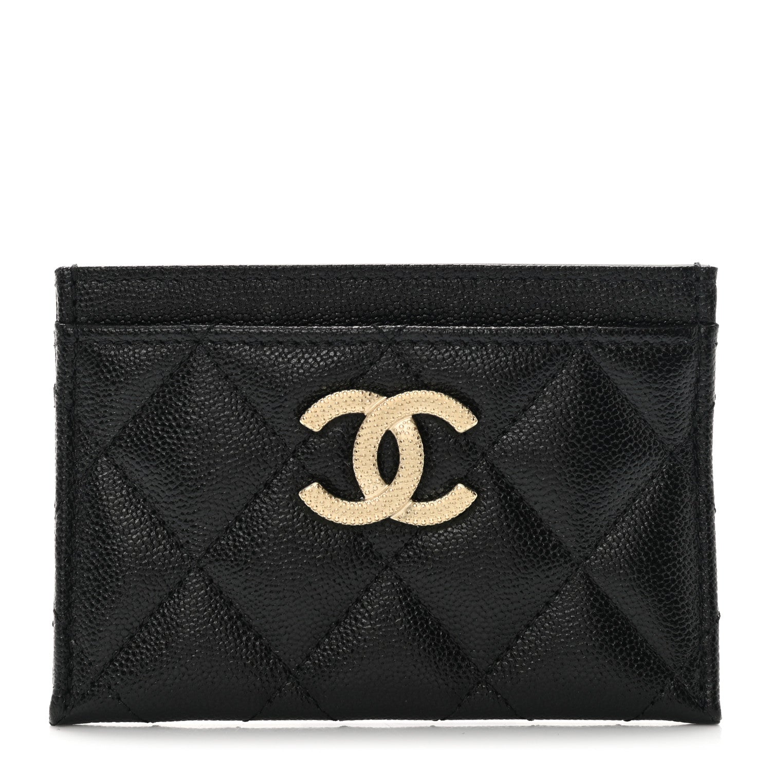 Chanel Caviar Quilted Studded CC Card Holder Black 1 of 9